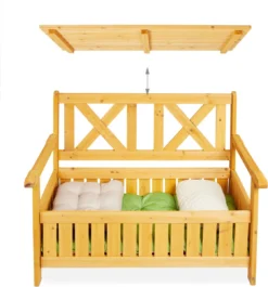 Banc De Jardin Relaxdays Avec Espace De Rangement - Banc D'extérieur En Bois - Banc De Balcon - Banc D'extérieur -Jardin Meubles Magasin 1119x1200 1