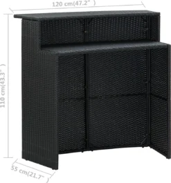 Ensemble De Bar De Jardin Premium - Ensemble De Bar De Jardin 5 Pièces Avec Coussins Noir -Jardin Meubles Magasin 1121x1200 6
