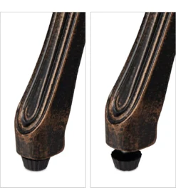 Relaxdays Banc De Jardin 2 Places - Banc D'extérieur Aluminium - Banc De Jardin Roses - Banc D'extérieur Noir-bronze -Jardin Meubles Magasin 1123x1200