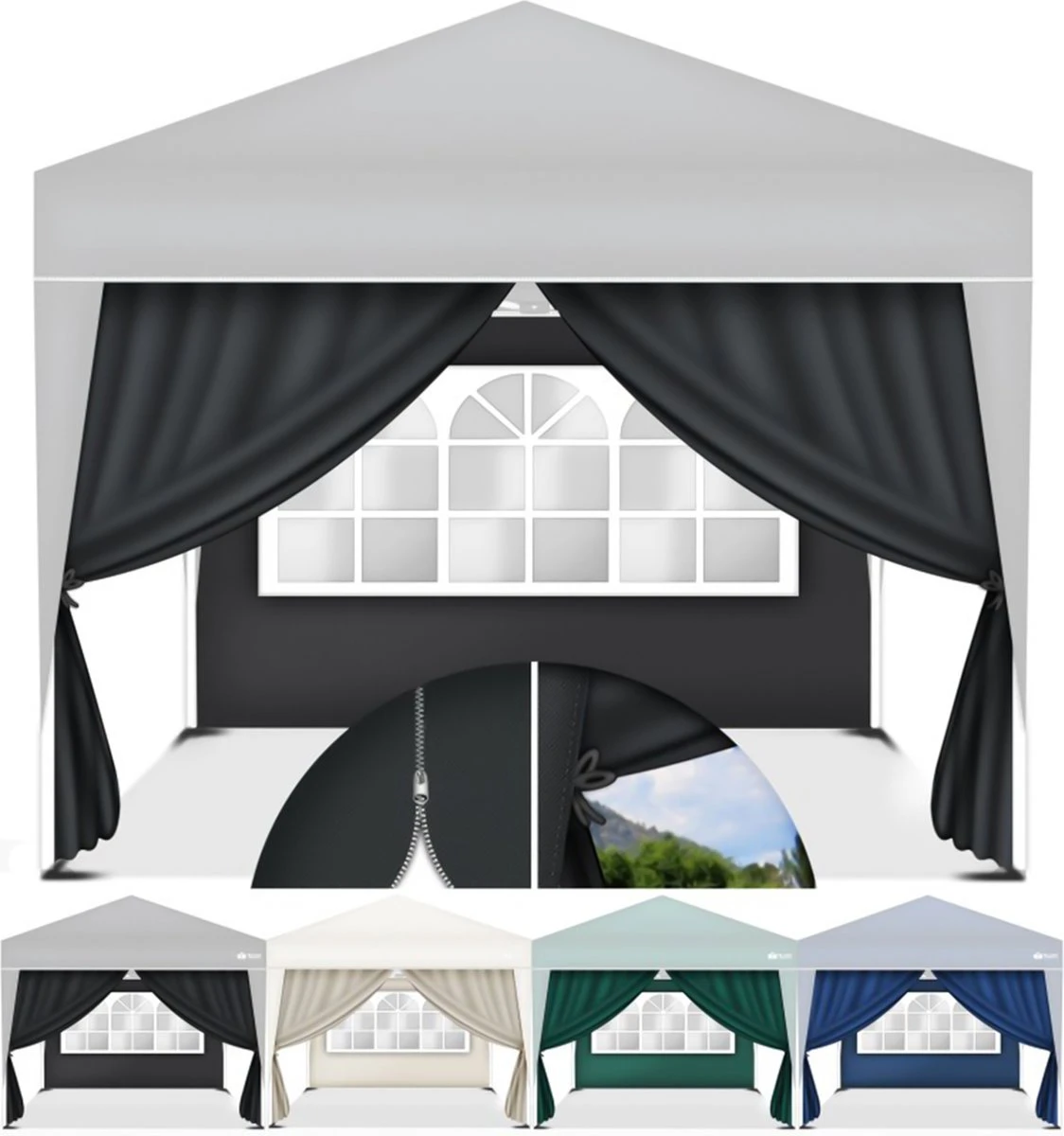 Coazy | Parois Latérales Anthracite Pour Tente Party En Vrac 4x | Zijwand Pour Pavillon 3x3 Ou 3x6 | Gazebo 3x3m - Tente De Jardin - Tente De Réception 1 Coazy | Parois Latérales Anthracite Pour Tente Party En Vrac 4x | Zijwand Pour Pavillon 3x3 Ou 3x6 | Gazebo 3x3m - Tente De Jardin - Tente De Réception