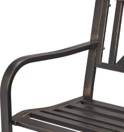 Relaxdays Banc De Jardin 2 Places - Banc D'extérieur En Métal - Banc De Jardin Avant - Banc Moderne En Acier Noir-bronze -Jardin Meubles Magasin 1124x1200