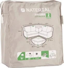 NATERIAL - Housse De Protection Pour Ensemble D'angle DAVOS - Housse D'angle H.85 X L.197 X L.197 Cm - Nappe De Table H.42 X L.95 X L.95 Cm - Anti-UV - Imperméable - Aérateur - Gris Clair -Jardin Meubles Magasin 1125x1200 11