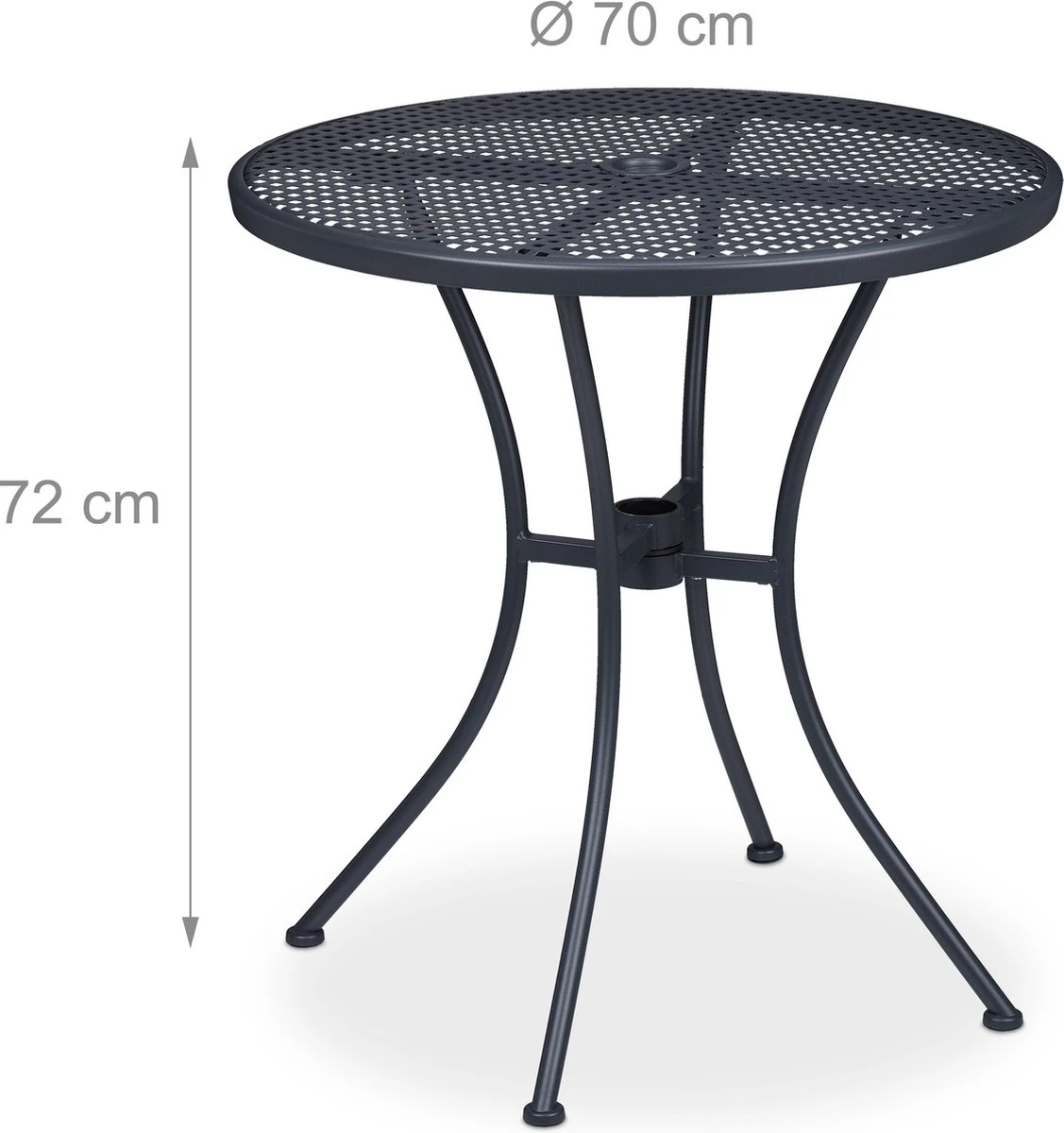 Table De Jardin Relaxdays 70 Cm Avec Trou Pour Parasol - Table D'extérieur En Métal - Table De Bistrot - Table à Manger 10 Table De Jardin Relaxdays 70 Cm Avec Trou Pour Parasol - Table D'extérieur En Métal - Table De Bistrot - Table à Manger – Image 10