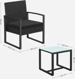 Salon De Jardin 2 Personnes - Coussins Lavables - Table De Jardin Avec Chaises - Ensembles De Jardin - Zwart - Salon De Jardin Salon De Jardin 33 Salon De Jardin 2 Personnes - Coussins Lavables - Table De Jardin Avec Chaises - Ensembles De Jardin - Zwart - Salon De Jardin Salon De Jardin -Jardin Meubles Magasin 1127x1200 6