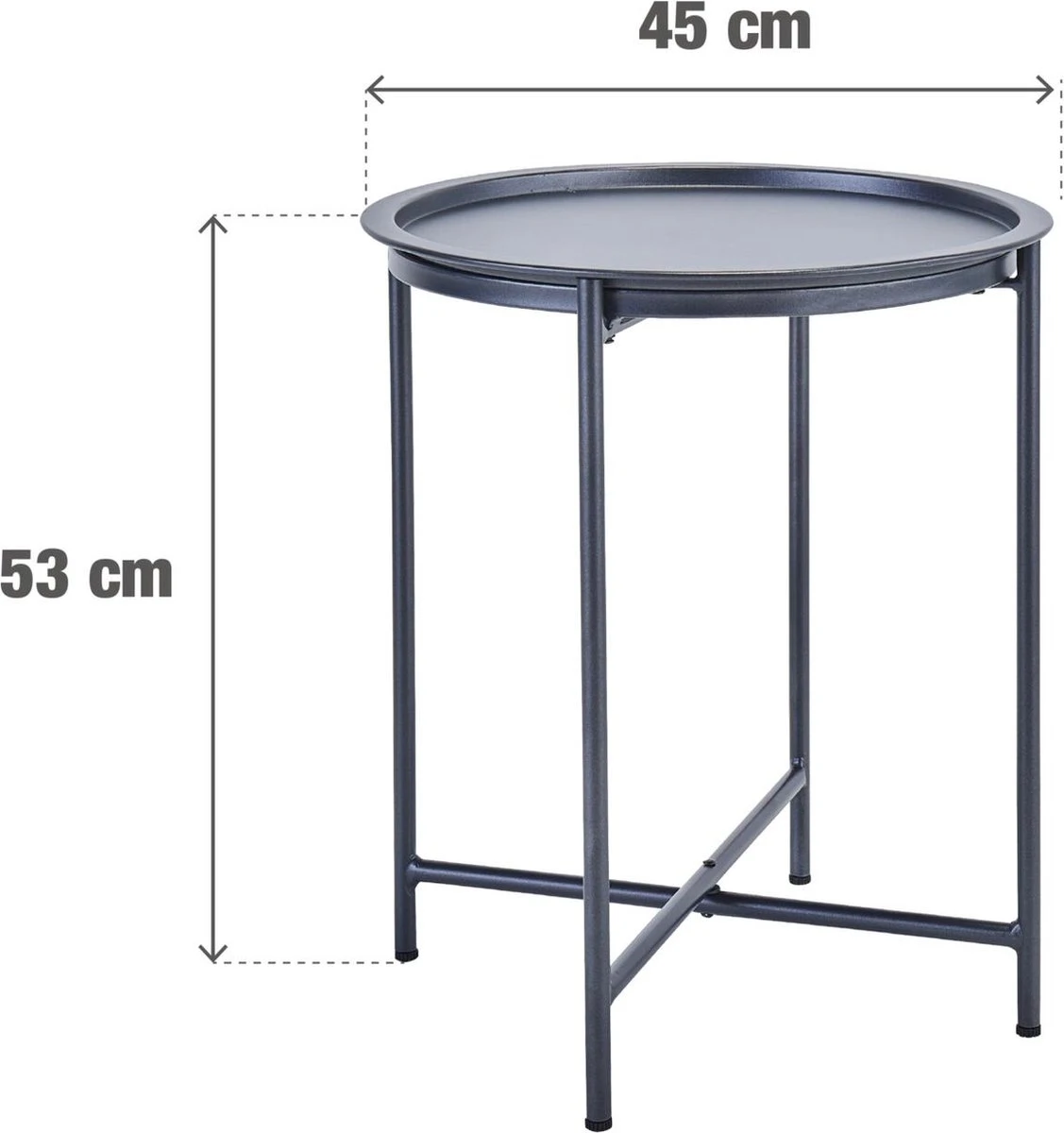 NATERIAL - Table D'appoint Plein Air MOBIS - Table De Jardin - Plateau Amovible - Ø45 Cm - Table Basse - Acier - Anthracite 5 NATERIAL - Table D'appoint Plein Air MOBIS - Table De Jardin - Plateau Amovible - Ø45 Cm - Table Basse - Acier - Anthracite – Image 5