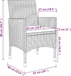 La Dolce Vita - Salon De Jardin 5 Pièces - Salon De Terrasse - Salon De Jardin Avec Chaises Et Table - Salon De Plein Air Avec Coussins Poly Rotin Et Verre -Jardin Meubles Magasin 1128x1200 2