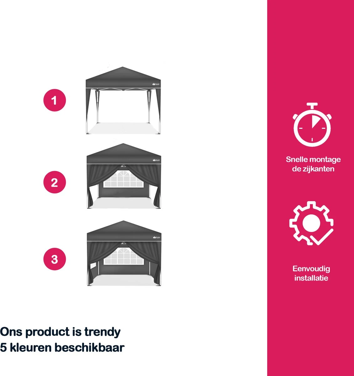 Coazy | Parois Latérales Anthracite Pour Tente Party En Vrac 4x | Zijwand Pour Pavillon 3x3 Ou 3x6 | Gazebo 3x3m - Tente De Jardin - Tente De Réception 6 Coazy | Parois Latérales Anthracite Pour Tente Party En Vrac 4x | Zijwand Pour Pavillon 3x3 Ou 3x6 | Gazebo 3x3m - Tente De Jardin - Tente De Réception – Image 6