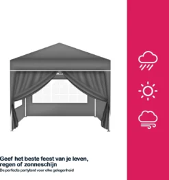 Coazy | Tente De Réception étanche 3x3 Mètres Pliable Avec 4 Parois Latérales | Pavillon Avec 4 Panneaux Latéraux | Facile à Monter | Tente Pop-up Avec Piquets, Corde Et Pieds Antidérapants 19 Coazy | Tente De Réception étanche 3x3 Mètres Pliable Avec 4 Parois Latérales | Pavillon Avec 4 Panneaux Latéraux | Facile à Monter | Tente Pop-up Avec Piquets, Corde Et Pieds Antidérapants -Jardin Meubles Magasin 1130x1200 6