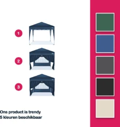 Coazy | Parois Latérales Blauw Pour Tente De Fête Séparées 4x | Zijwand Pour Pavillon 3x3 Ou 3x6 | Gazebo 3x3m - Tente De Jardin - Tente De Réception -Jardin Meubles Magasin 1131x1200 10