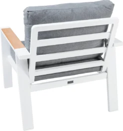 Belito® Birmingham Ensemble De Salon Aluminium Wit - Salon De Jardin 5 Personnes - Ensemble Fauteuil-canapé - Structure En Acier Inoxydable Anthracite - Coussins En Oléfine Hydrofuge - Bois De Teck -Jardin Meubles Magasin 1131x1200 15