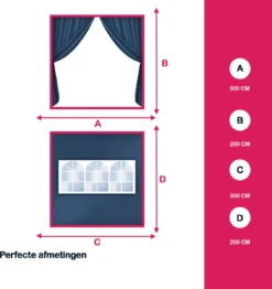 Coazy | Parois Latérales Blauw Pour Tente De Fête Séparées 4x | Zijwand Pour Pavillon 3x3 Ou 3x6 | Gazebo 3x3m - Tente De Jardin - Tente De Réception -Jardin Meubles Magasin 1131x1200 9