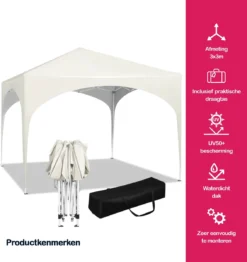 Pavillon Coazy Garden | NOUVEAU 2023 | Tente De Réception étanche 3x3 Mètres Pliable - Pavillon - Easy Up - Tente Pop-up Avec Piquets, Corde Et Pieds Antidérapants - Imperméable - Tentes De Fête Résistant Aux Intempéries - Gazebo - Pergola -Jardin Meubles Magasin 1133x1200 3