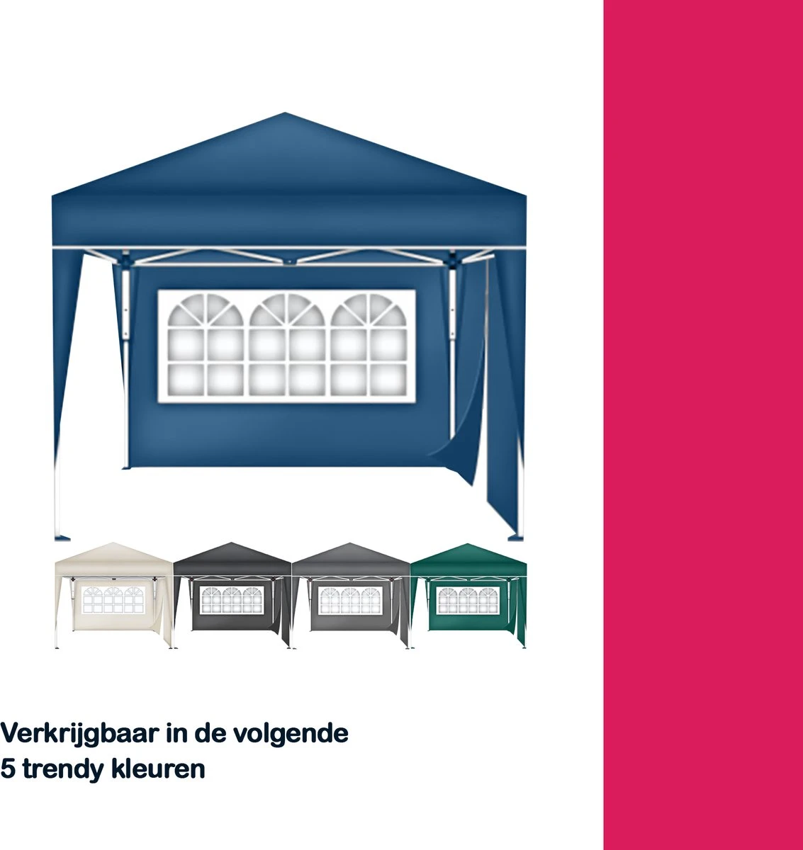 Coazy | Tente De Réception étanche 3x3 Mètres Pliable Avec 2 Parois Latérales | Pavillon Avec 2 Panneaux Latéraux | Facile à Monter | Tente Pop-up Avec Piquets, Corde Et Pieds Antidérapants 2 Coazy | Tente De Réception étanche 3x3 Mètres Pliable Avec 2 Parois Latérales | Pavillon Avec 2 Panneaux Latéraux | Facile à Monter | Tente Pop-up Avec Piquets, Corde Et Pieds Antidérapants – Image 2