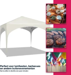 Pavillon Coazy Garden | NOUVEAU 2023 | Tente De Réception étanche 3x3 Mètres Pliable - Pavillon - Easy Up - Tente Pop-up Avec Piquets, Corde Et Pieds Antidérapants - Imperméable - Tentes De Fête Résistant Aux Intempéries - Gazebo - Pergola -Jardin Meubles Magasin 1134x1200 1