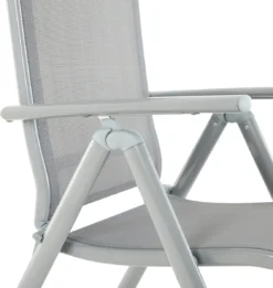 Chaise De Jardin - Chaise Pliante - Chaise D'extérieur - Structure En Aluminium - Capacité De Charge Jusqu'à 150 Kg - Grijs -Jardin Meubles Magasin 1134x1200 2