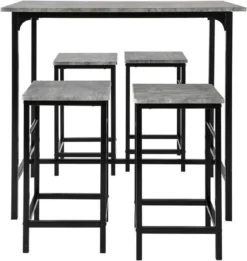 Simpletrade Avec Tabourets De Bar De Bar - Ensemble De Jardin - 4 Chaises - Zwart - Clous En Caoutchouc -Jardin Meubles Magasin 1134x1200 5