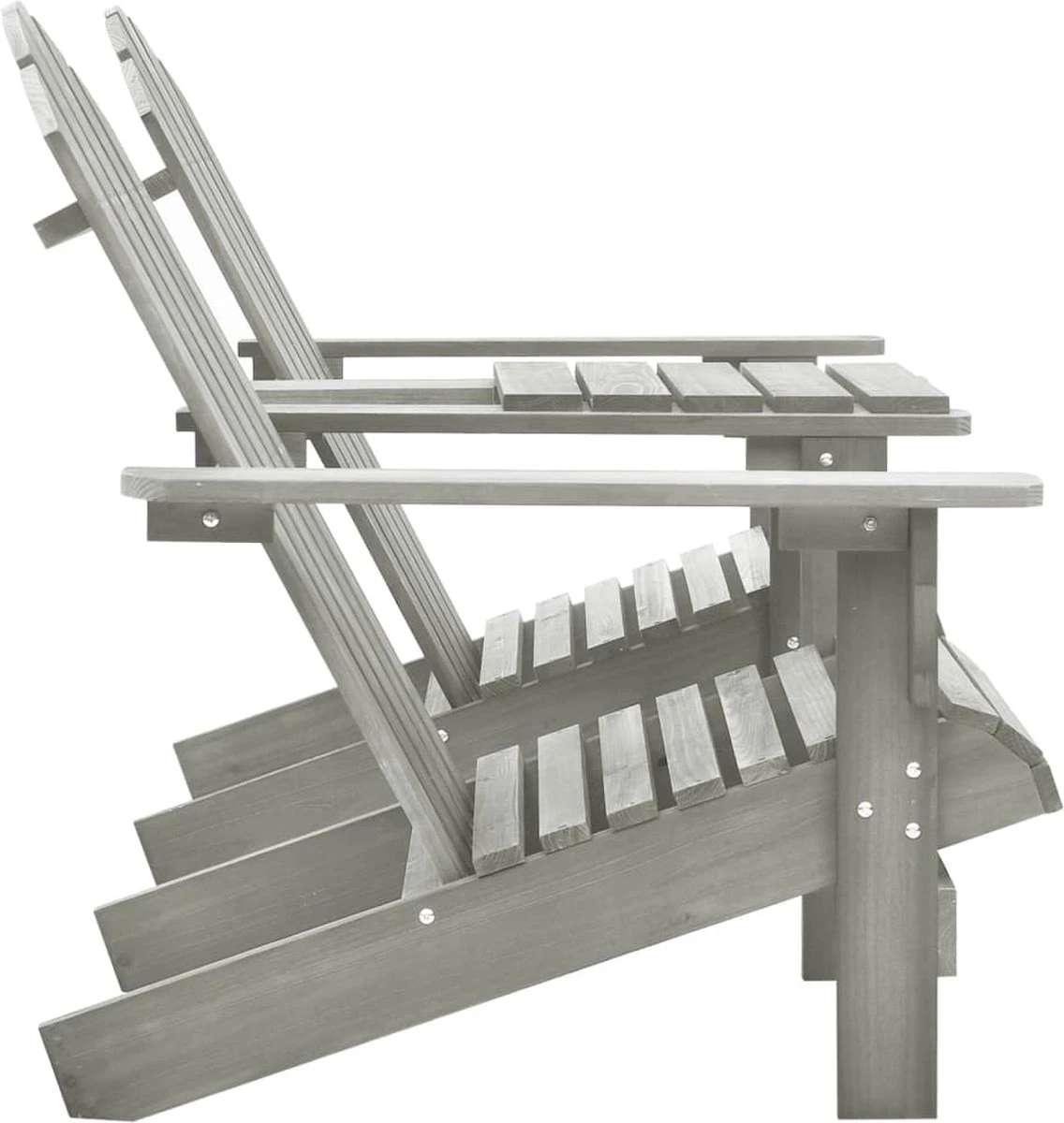 Prolenta Premium - Chaises De Jardin De Jardin Adirondack Avec Table Pin Massif Gris 4 Prolenta Premium - Chaises De Jardin De Jardin Adirondack Avec Table Pin Massif Gris – Image 4