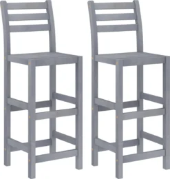 Ensemble De Bar De Jardin Premium - Ensemble De Bar De Jardin 3 Pièces Bois D'acacia Massif Gris -Jardin Meubles Magasin 1139x1200 4