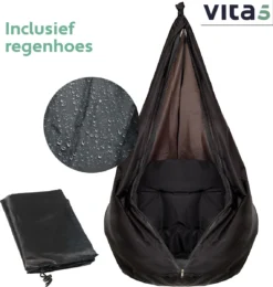 Chaise Suspendue Pour Intérieur Et Extérieur. Avec Oreiller, Porte-gobelet, Compartiment Livre Et Housse De Protection Chaise Suspendue Macramé Basket Pour Adultes Et Enfants. Peut Supporter Jusqu'à 125 Kg. VITA5 (Zwart) -Jardin Meubles Magasin 1141x1200 1