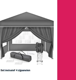 Coazy | Tente De Réception étanche 3x3 Mètres Pliable Avec 4 Parois Latérales | Pavillon Avec 4 Panneaux Latéraux | Facile à Monter | Tente Pop-up Avec Piquets, Corde Et Pieds Antidérapants 12 Coazy | Tente De Réception étanche 3x3 Mètres Pliable Avec 4 Parois Latérales | Pavillon Avec 4 Panneaux Latéraux | Facile à Monter | Tente Pop-up Avec Piquets, Corde Et Pieds Antidérapants -Jardin Meubles Magasin 1142x1200 3