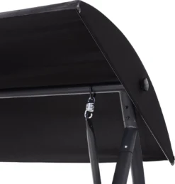 Outsunny Hollywood Balançoire Balançoire En Polyrotin Balançoire De Jardin 3 Places Avec Toit Noir 867-018 -Jardin Meubles Magasin 1144x1200 1