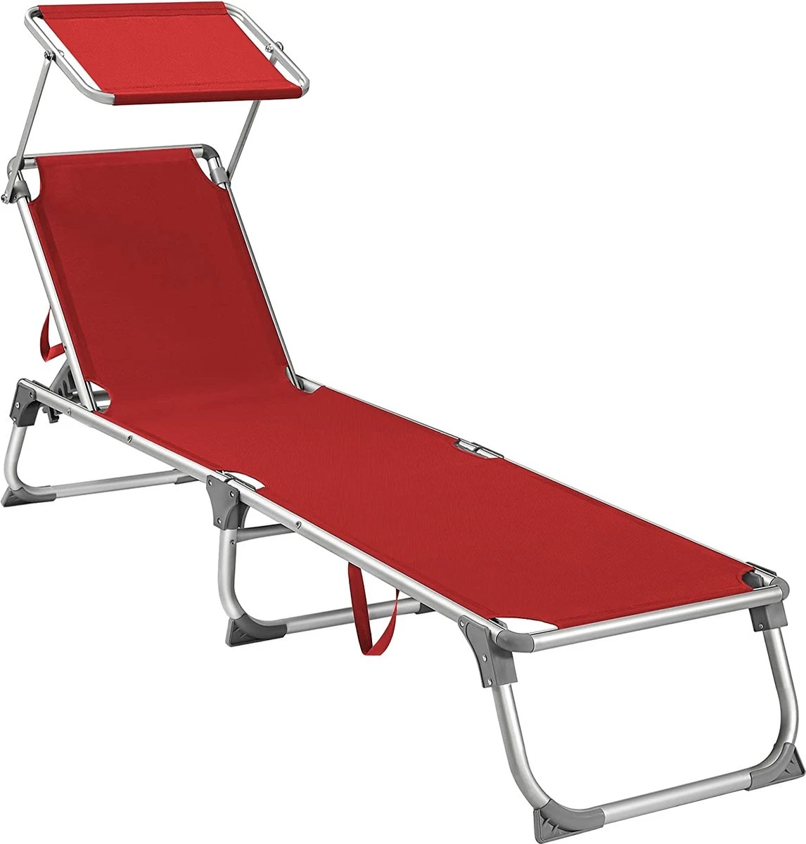 Chaise Longue Avec Toit, Chaise Longue, Chaise Longue De Jardin, Aluminium, Dossier Réglable, Pliable, , Jardin, Balcon, Terrasse, Rouge 1 Chaise Longue Avec Toit, Chaise Longue, Chaise Longue De Jardin, Aluminium, Dossier Réglable, Pliable, , Jardin, Balcon, Terrasse, Rouge
