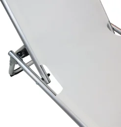 GENERIC - Set De 2 Bains De Soleil AZUR - 2 X Bains De Soleil De Jardin Avec Dossier Réglable 5 Positions - Bains De Soleil Pliants - Bain De Soleil Avec Taud De Soleil - L188xL61xH30 Cm - Aluminium - Textilène - Wit -Jardin Meubles Magasin 1149x1200 12