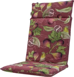 Madison - Coussin De Chaise De Jardin - 120cm X 50cm - Jasmin Bordeaux - Coussin De Jardin