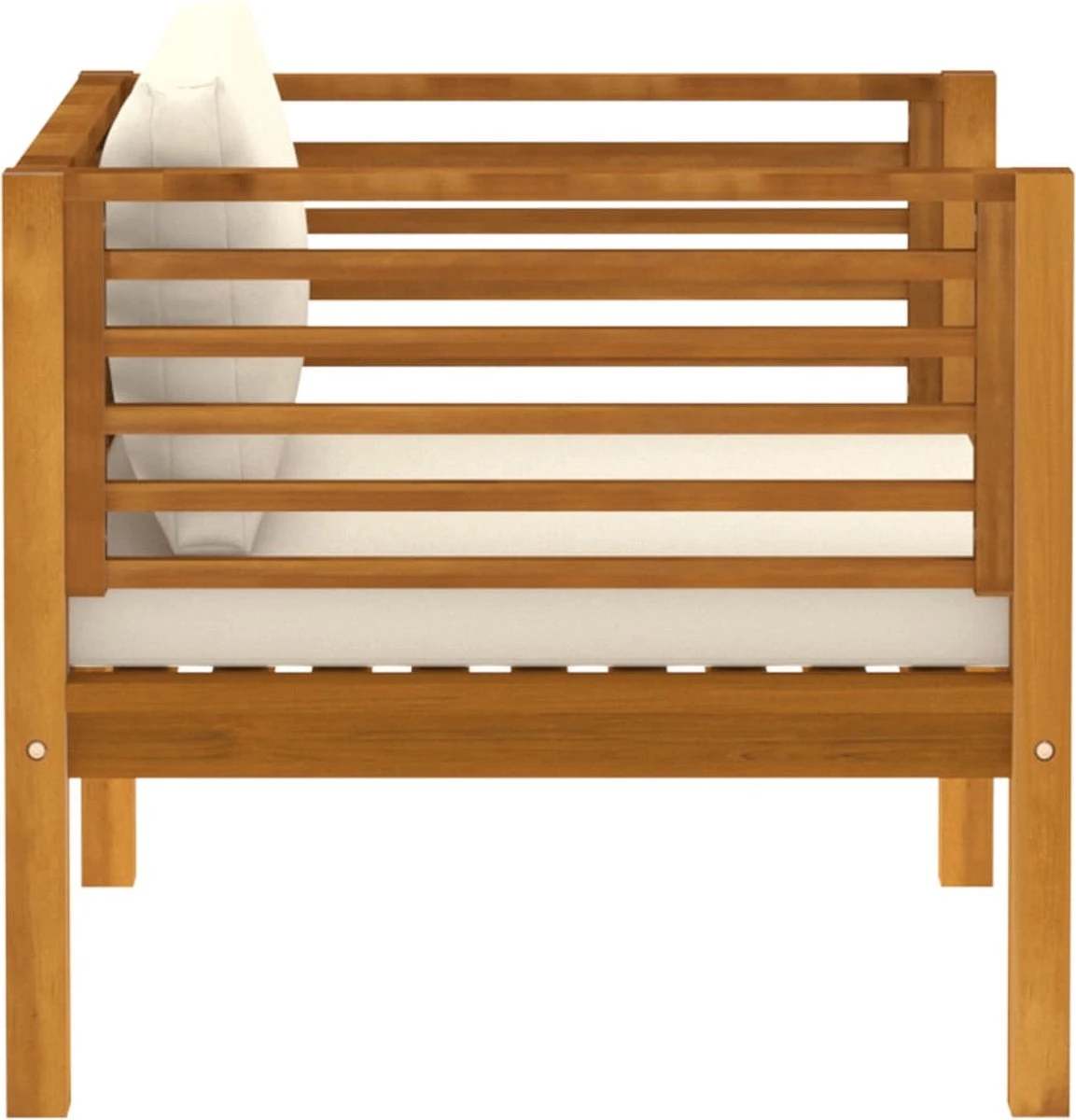 Furniture Limited - Ensemble De Salon 5 Pièces Avec Coussins De Couleur Crème En Bois D'acacia Massif 2 Furniture Limited - Ensemble De Salon 5 Pièces Avec Coussins De Couleur Crème En Bois D'acacia Massif – Image 2