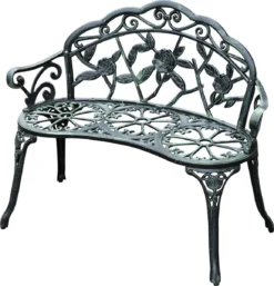 Banc De Jardin En Métal Outsunny Banc De Parc Mobilier De Jardin Banc De Fleurs à Deux Places Banc Antique 01-0794