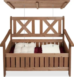 Banc De Jardin Relaxdays Avec Espace De Rangement - Banc De Balcon - Banc De Rangement De Jardin - Banc D'extérieur En Bois -Jardin Meubles Magasin 1155x1200