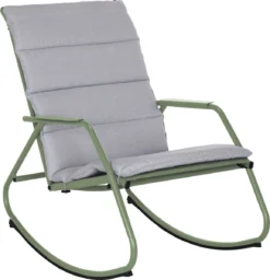 NATERIAL- Chaise à Bascule LYCO - Chaise à Bascule - Avec Kussen - Acier - Kaki - Chaise à Bascule