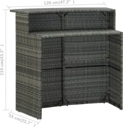 Ensemble De Bar De Jardin Premium - Ensemble De Bar De Jardin 4 Pièces Avec Coussins Gris -Jardin Meubles Magasin 1156x1200