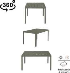 NATERIAL - Table De Jardin IDAHO - Table Extensible - 97/149 X 149 X 76 Cm - 6 à 8 Personnes - Aluminium - Vert - Table à Manger D'extérieur - Table Extensible - Table De Jardin - Extensible -Jardin Meubles Magasin 1160x1200 3
