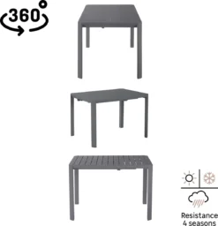 NATERIAL - Table De Jardin Rectangulaire IDAHO - Table Extensible - 110/162 X 82 X 75 Cm - 4 à 6 Personnes - Aluminium - Anthracite - Table à Manger D'extérieur - Table Extensible - Table De Jardin - Extensible -Jardin Meubles Magasin 1160x1200 6