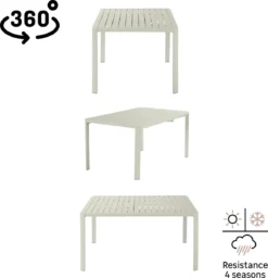 NATERIAL - Table De Jardin IDAHO - Table Extensible - 97/149 X 149 X 76 Cm - 6 à 8 Personnes - Aluminium - Beige - Table à Manger D'extérieur - Table Extensible - Table De Jardin - Extensible -Jardin Meubles Magasin 1160x1200 7