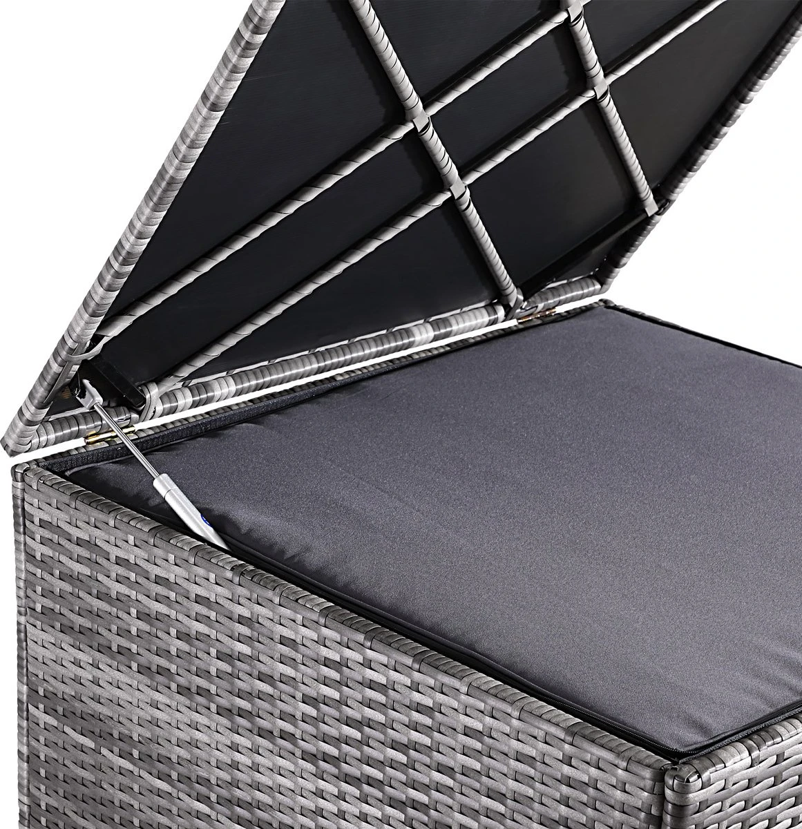 Casaria Boîte De Opbergbox Polyrotin 318 L Couvercle 75x75x70cm Étanche Gaz Ressort Grijs 9 Casaria Boîte De Opbergbox Polyrotin 318 L Couvercle 75x75x70cm Étanche Gaz Ressort Grijs – Image 9