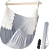 Chaise Hamac Grande Chaise Hamac Relax Chaise Berçante à Suspendre Tissu En Katoen Pour Un Comfort Et Une Durabilité Supérieurs Perfect Pour Intérieur/extérieur Maison Chambre Patio Terrasse Cour Jardin Détente