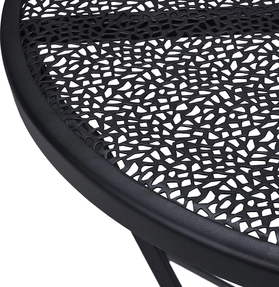 Relaxdays Table De Balcon Pliante - Table D'appoint De Jardin - Table De Jardin Ronde - Table Bistrot - Noir 4 Relaxdays Table De Balcon Pliante - Table D'appoint De Jardin - Table De Jardin Ronde - Table Bistrot - Noir – Image 4