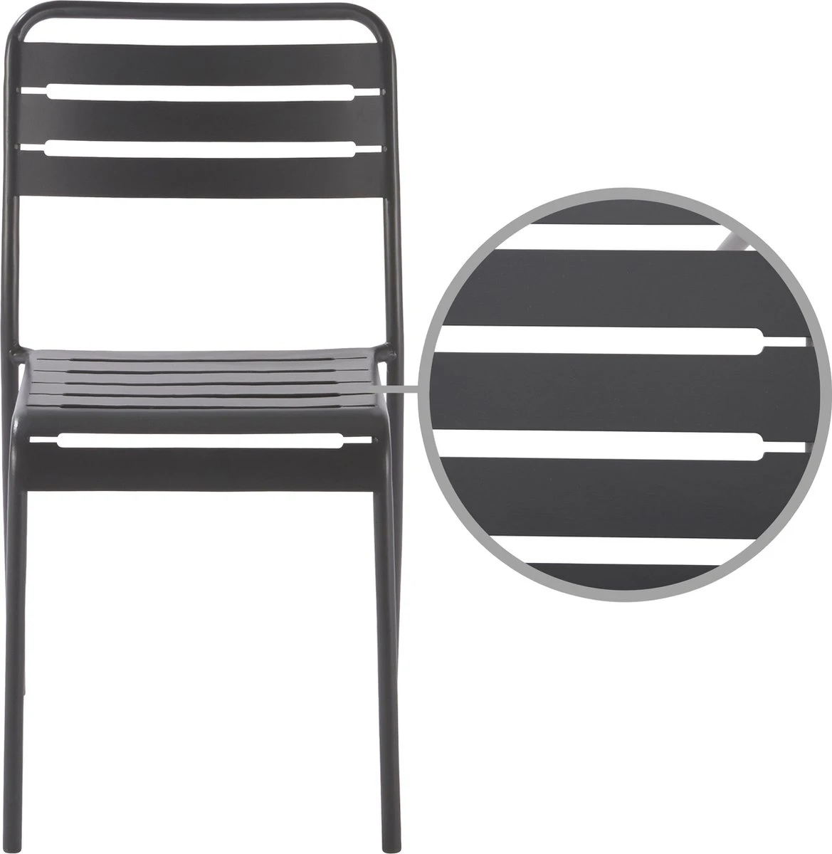 GENERIC - Set De 4 Chaises De Jardin CAFE - 4 X Chaise De Jardin - Empilable - L.52 X L. 44 X H.79 - Acier - Anthracite - Chaises De Terrasse - Chaises De Salle à Manger - Chaise Empilable 3 GENERIC - Set De 4 Chaises De Jardin CAFE - 4 X Chaise De Jardin - Empilable - L.52 X L. 44 X H.79 - Acier - Anthracite - Chaises De Terrasse - Chaises De Salle à Manger - Chaise Empilable – Image 3