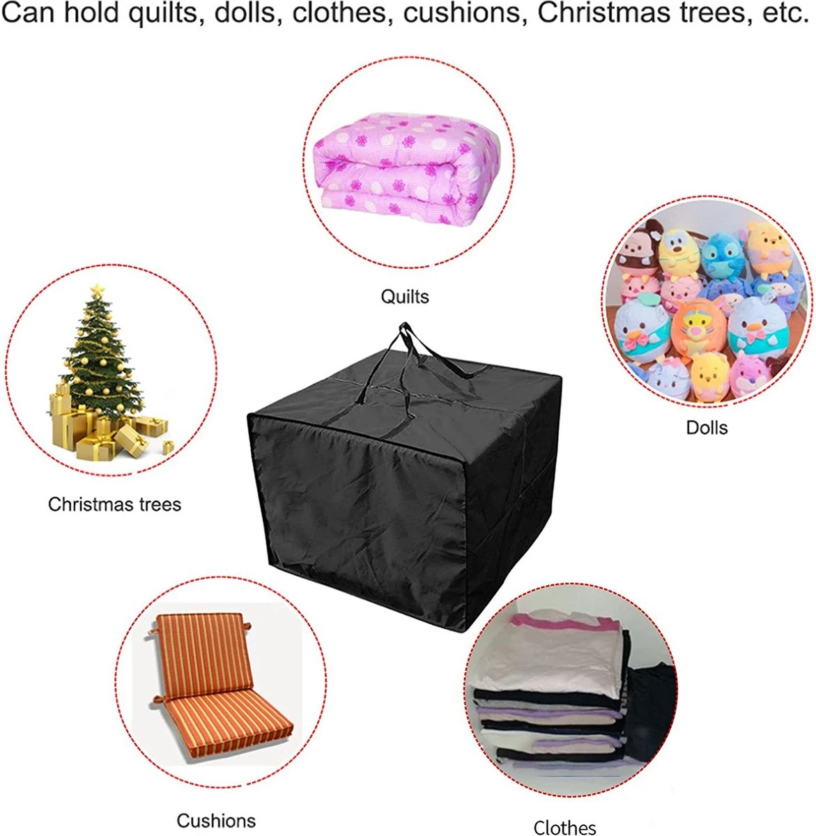Bekasa Coussin De Jardin Rangement - Coussin D'assise Coussin De Jardin Plein Air Sac Housse De Protection Coussin De Jardin, Pour Mobilier De Jardin, Coussin D'assise, Imperméable, 81 X 81 X 61 Cm, Noir 3 Bekasa Coussin De Jardin Rangement - Coussin D'assise Coussin De Jardin Plein Air Sac Housse De Protection Coussin De Jardin, Pour Mobilier De Jardin, Coussin D'assise, Imperméable, 81 X 81 X 61 Cm, Noir – Image 3