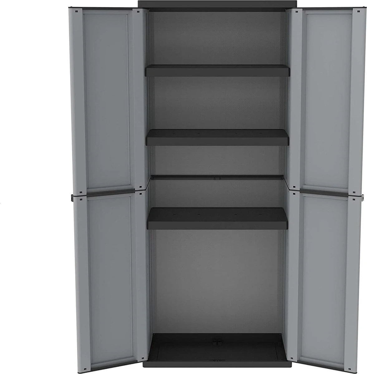 Opbergbox Jardin - Zinaps Deluxe 1002820 Armoire De Rangement Avec étagères, Abattant, Sur Pied, Pour Salon, Noir, Gris / Noir, 68x37,5x163,5 Cm 2 Opbergbox Jardin - Zinaps Deluxe 1002820 Armoire De Rangement Avec étagères, Abattant, Sur Pied, Pour Salon, Noir, Gris / Noir, 68x37,5x163,5 Cm – Image 2