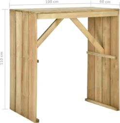 La Dolce Vita - Table GardenBar 5 Pièces Avec Chaises - Meuble Bar - Meuble Bar - Meuble D'angle Bar - Table Haute Avec Tabourets - Meuble Bistro Avec Table Et Chaises Bois De Pin Imprégné -Jardin Meubles Magasin 1178x1200 9