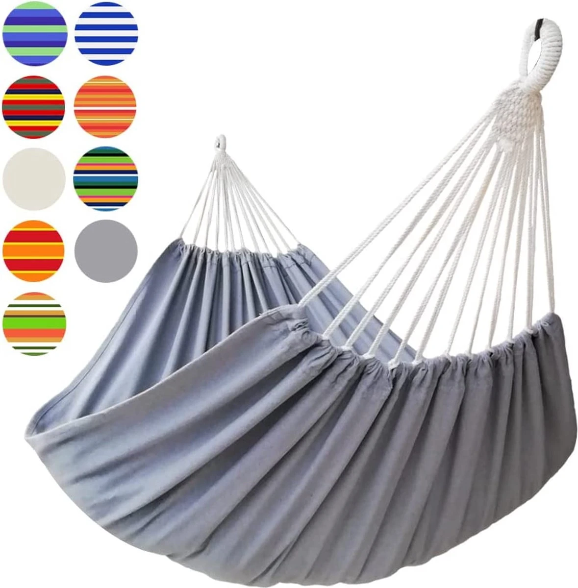 GOCAN Hamac Outdoor 2 Personnes 220x150cm Longueur Totale 330cm Charge 300kg Toile Coton Hamac Pour Jardin Intérieur Enfants Balcon Gris Xxl 1 GOCAN Hamac Outdoor 2 Personnes 220x150cm Longueur Totale 330cm Charge 300kg Toile Coton Hamac Pour Jardin Intérieur Enfants Balcon Gris Xxl