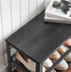 Table Basse Industrielle - Avec Rangements - Meuble TV - Sans Tiroir - Rectangulaire - Rural - Bois - 88x30x45cm -Jardin Meubles Magasin 1180x1200 17