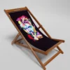 Chaise De Plage Impression - Chaise De Plage Pliable David Bowie Couleur - Chaise Pliante - Réglable - Tissu Et Bois D'Acacia FSC Haute Qualité
