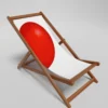 Chaise De Plage Impression - Chaise De Plage Pliable Cœur Droit - Chaise Pliante - Réglable - Tissu Et Bois D'Acacia FSC Haute Qualité