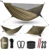 Hamac Hikr - 2 Personnes - Nylon Premium 210T - Bushcraft - Moustiquaire & Moustiquaire - Hamac De Voyage 300KG - Survie - Plein Air - Randonnée - Moustiquaire - Léger