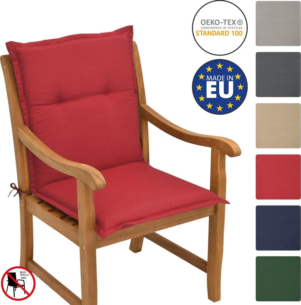 Beautissu Cushion Loft NL 100 X 50 X 6 Cm – Coussin Rouge – Coussin D'assise Chaise De Jardin 8 Beautissu Cushion Loft NL 100 X 50 X 6 Cm – Coussin Rouge – Coussin D'assise Chaise De Jardin – Image 8