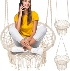 Fauteuil Suspendu, Banc Suspendu, Balançoire Panier, à Suspendre, Capacité De Charge Maximale 120 Kg, Wit -Jardin Meubles Magasin 1185x1200 11